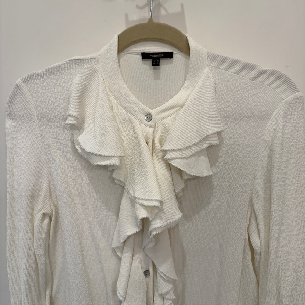Massimo Dutti Button Down Ruffle Blouse - Picture 2 of 6